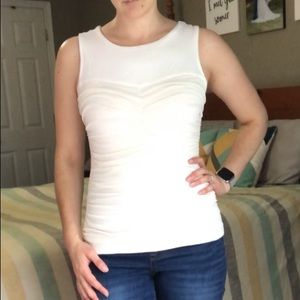 White tank top with ruching